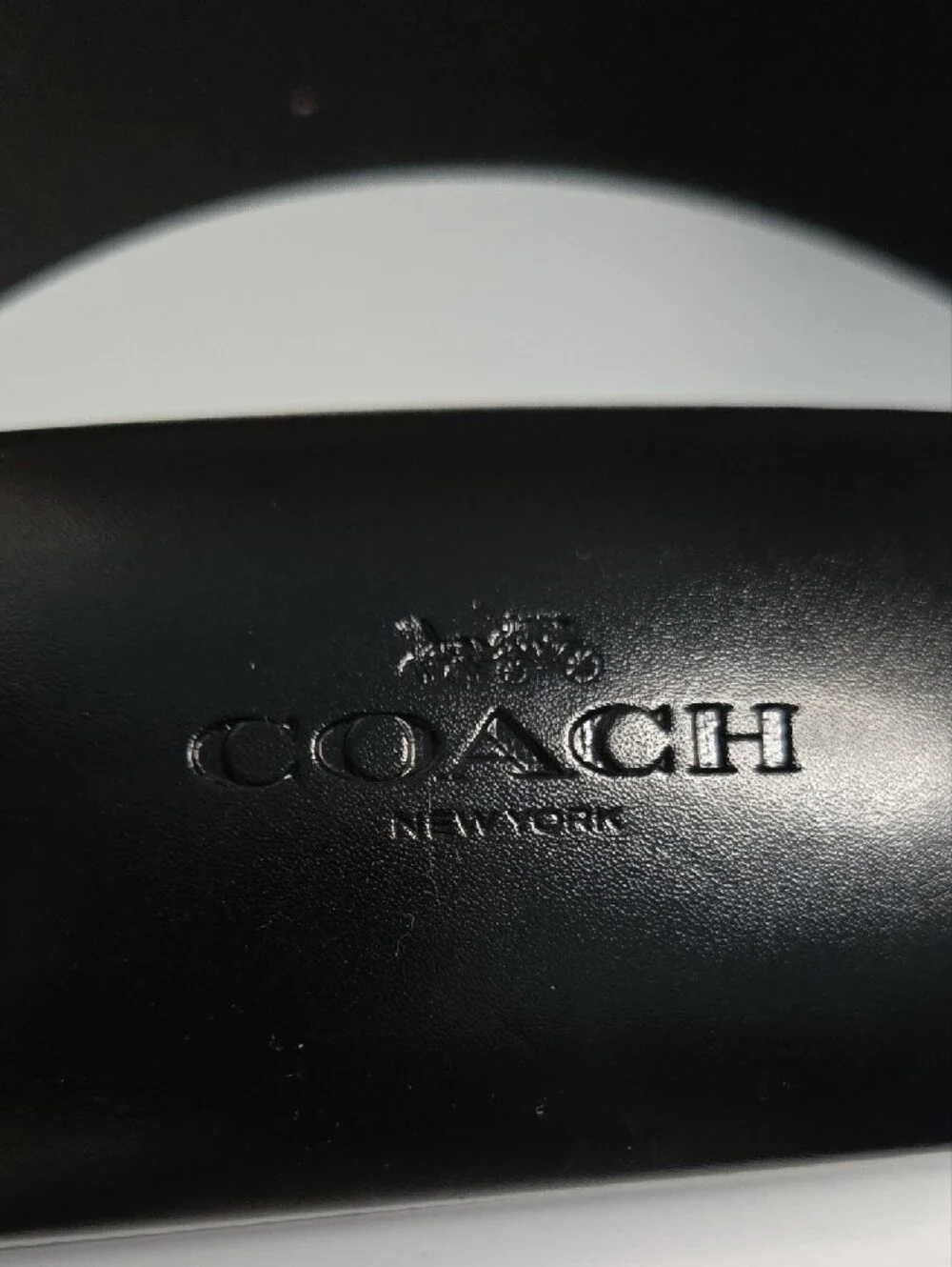 Coach Black Embossed Eyeglass Case